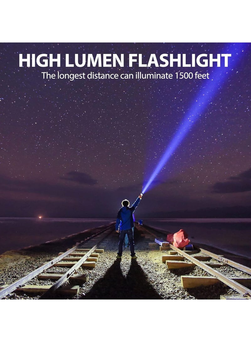 مصباح يدوي قابل لإعادة الشحن، مصباح كشاف بقوة 6000 لومن، شعلة محمولة متينة مقاومة للماء ومشرقة للغاية، كشاف قوي خفيف الوزن وصغير الحجم للتخييم والصيد في الهواء الطلق، (قطعة واحدة، بني) - Image 5