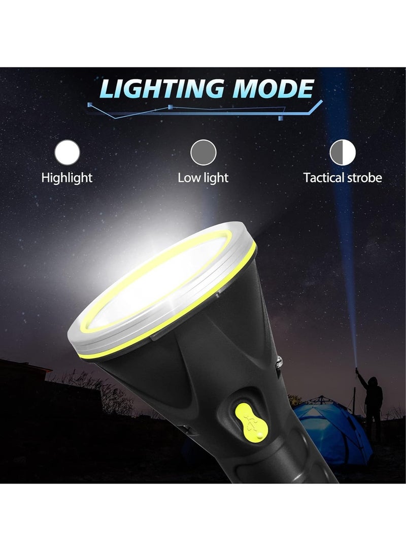 مصباح يدوي قابل لإعادة الشحن، مصباح كشاف بقوة 6000 لومن، شعلة محمولة متينة مقاومة للماء ومشرقة للغاية، كشاف قوي خفيف الوزن وصغير الحجم للتخييم والصيد في الهواء الطلق، (قطعة واحدة، بني) - Image 3