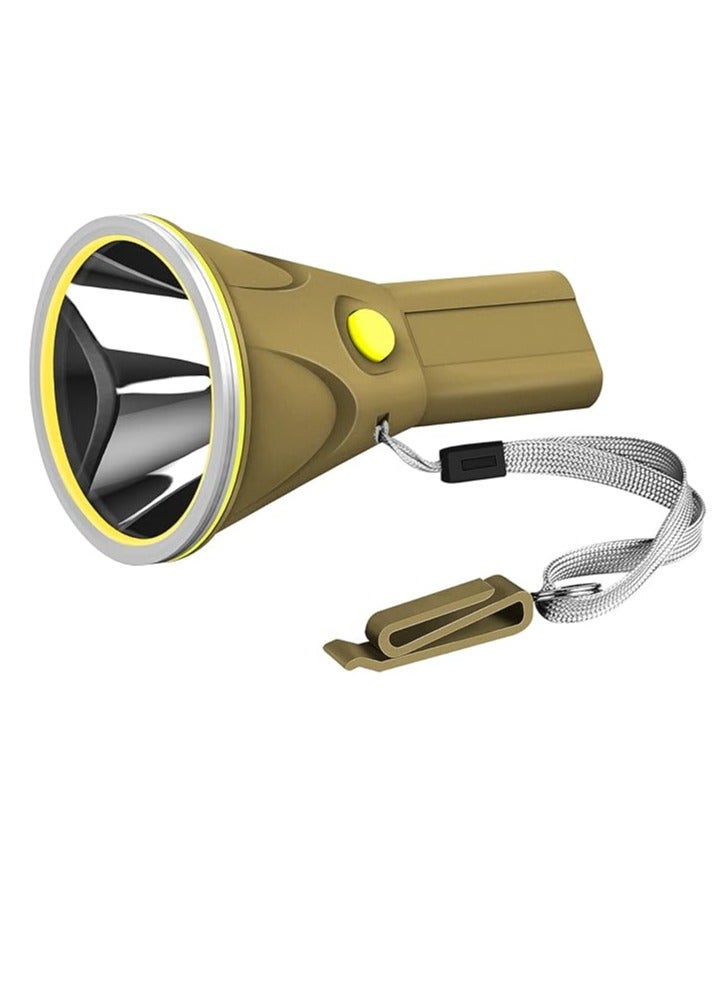 مصباح يدوي قابل لإعادة الشحن، مصباح كشاف بقوة 6000 لومن، شعلة محمولة متينة مقاومة للماء ومشرقة للغاية، كشاف قوي خفيف الوزن وصغير الحجم للتخييم والصيد في الهواء الطلق، (قطعة واحدة، بني) - Image 1