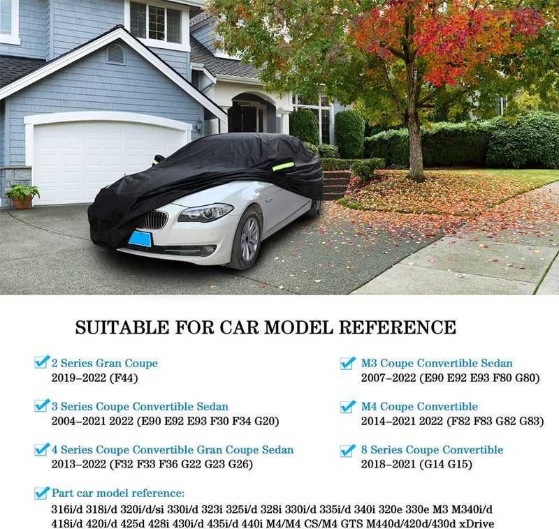 Abdeck Waterproof Full Car Cover for BMW 2/3/4 Series, M3, M4 (2019-2022) - Breathable Dustproof Tarpaulin - Image 2