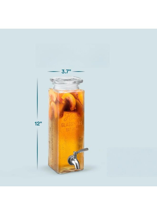 LAMAY 22L Glass Drink Dispenser. Features a leakproof stainless steel tap and wide mouth. Perfect for iced tea, infused water, and healthy drinks. Ideal for home, kitchen, office, or dorm. - Image 2