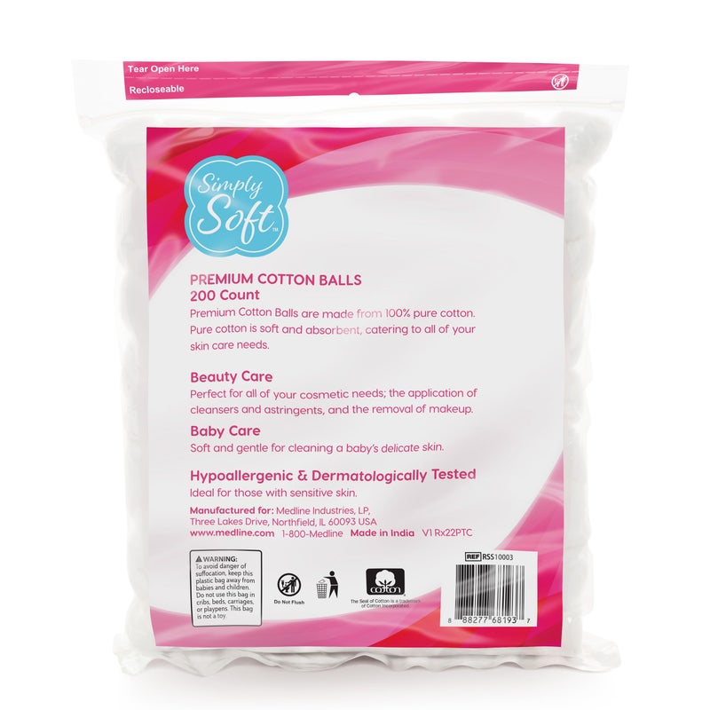 Simply Soft Premium Cotton Balls (600 Count), 100% Pure Cotton, Large Cotton Balls for Face and Nail Polish Remover - Image 3