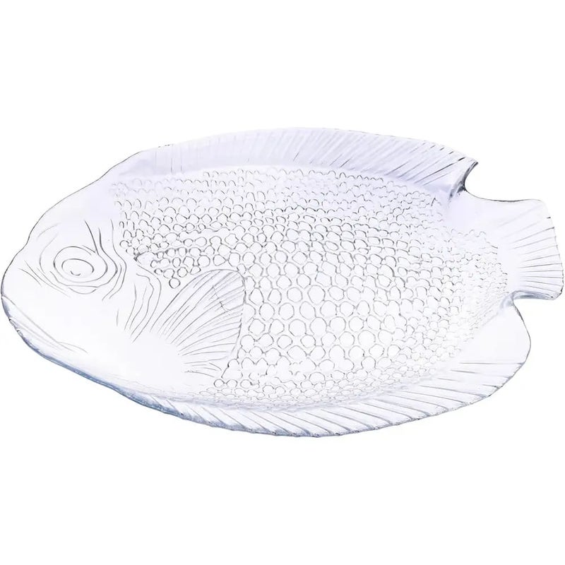 Zinnia Fish Plate Set of 7 Pieces, Clear Glass - Image 2