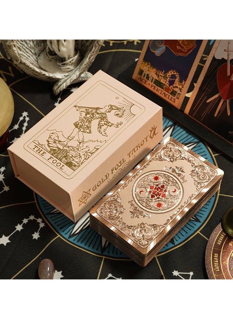 general Tarot card full set board game with gold-foil PVC waterproof tarot cards dazzling and exquisite patterns - Image 1