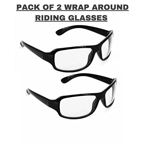 Vast SAFETYGOGGLES SAFETY GLASSES FOR BIKING, RIDING, FOR MEN, WOMEN, BOYS, GIRLS Welding, Laboratory, Blowtorch, Wood-working, Power Tool Safety Goggle (M) (SAFETY BLACK CLEAR) FT (CLEAR PACK OF2) - Image 3