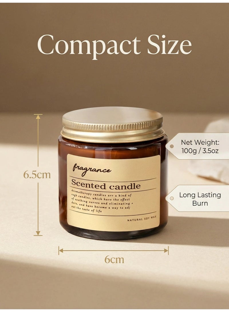 شمع معطر طبيعي معالج - رائحة ورد لتهدئة النفس والنعاس - 100 جرام - Image 2