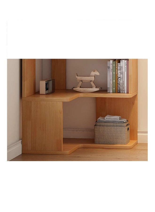 كيكي رف كتب زاوية مدمج مع الحائط، أرضية خشبية، لون بني، 48*48*180 سم - Image 5