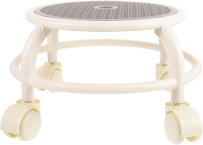 DECHOUS Pedicure Low Stool with Wheels, Small Rolling Swivel Stool for Home and Salon Use, Gray Low Profile Pedicure Chair for Manicure and Foot Care - Image 1