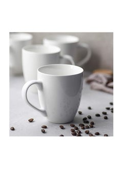 Porcelain Coffee Mug, 16 oz for Coffee, Tea, Cocoa, Cappuccino, Latte, Milk, Large Handle Design, Microwave and Dishwasher Safe, White, 1 Piece