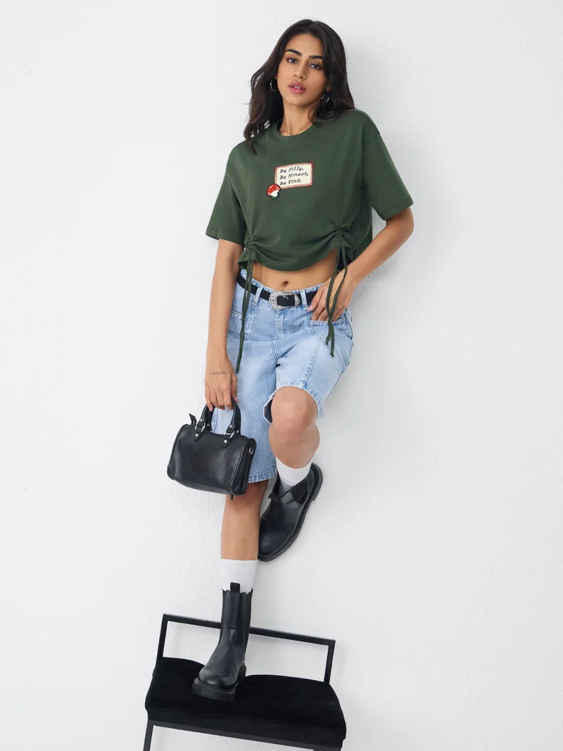 The Souled Store  Cropped T-Shirt: Be Honest  | Best Price UAE