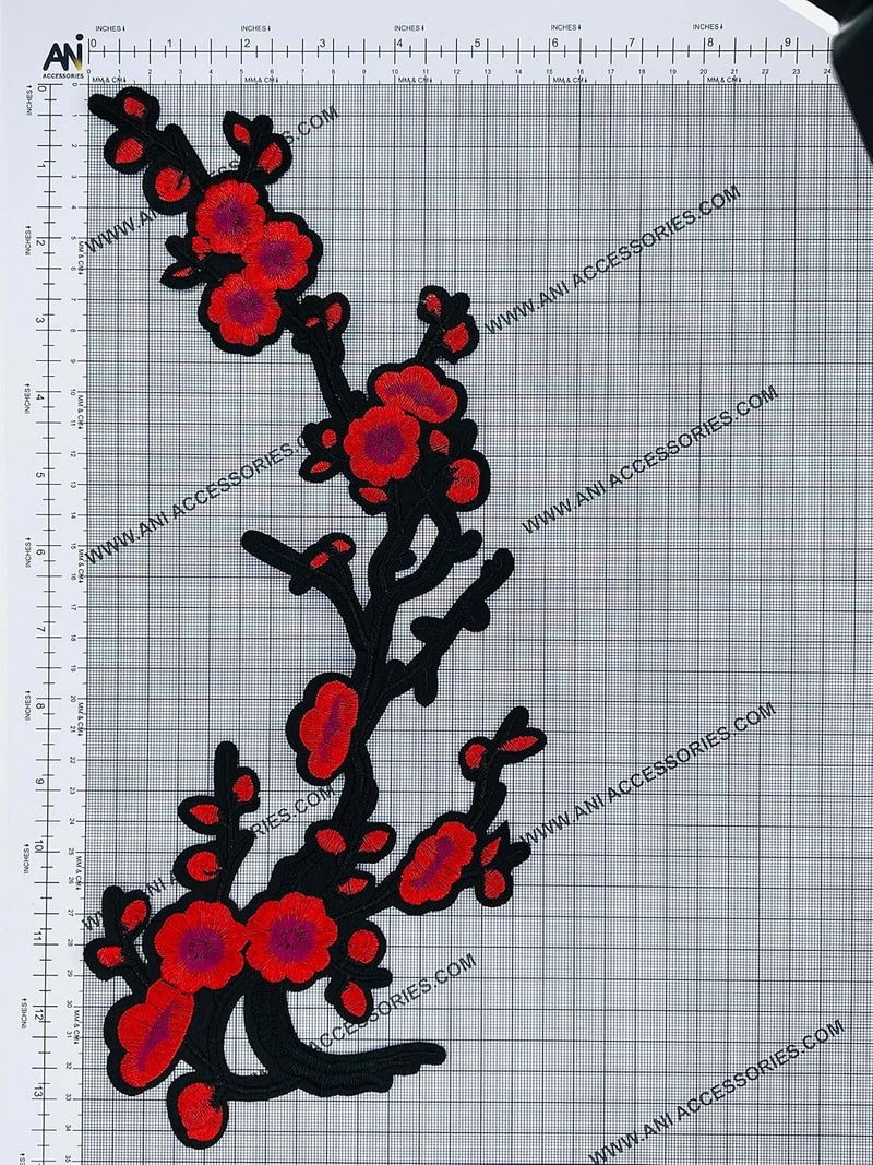 ANI Accessories Red Rose with Leaves Flower HotFix Patch Embroidered Appliques for Clothes Backpacks Embellishments Kurti Kurta Jacket - Image 5