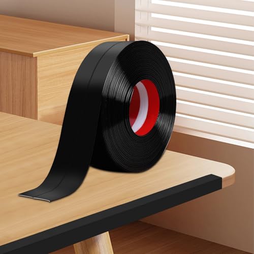 DGSL Peel and Stick Wall Corner Protector 157 in x 13 Ft Self Adhesive Crown Molding Trim Flexible PVC Edge Guard for Ceiling Wall Corners Baseboard Black - Image 1