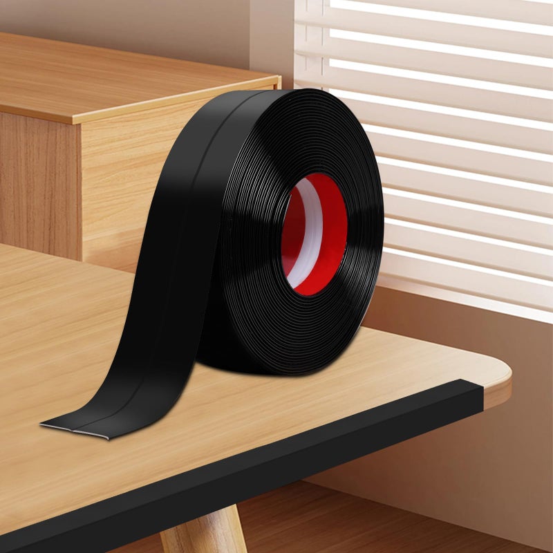 DGSL Peel and Stick Wall Corner Protector 157 in x 13 Ft Self Adhesive Crown Molding Trim Flexible PVC Edge Guard for Ceiling Wall Corners Baseboard Black - Image 2