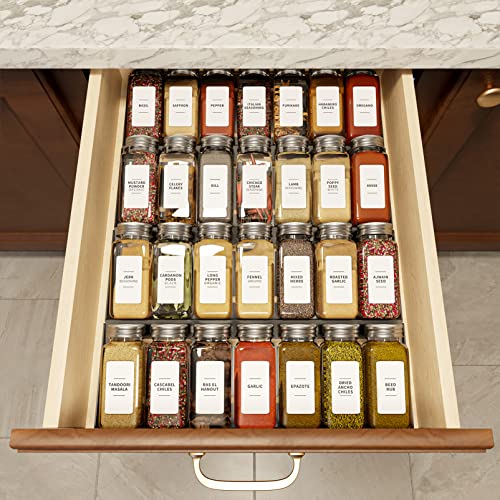 Delavala Spice Drawer Organizer 4 Tier, Acrylic Seasoning Organizer Rack, Clear Spice Rack Tray, Kitchen Seasoning Jars Drawers Insert (Jars Not Included/Expandable From 9" to 18") - Image 5