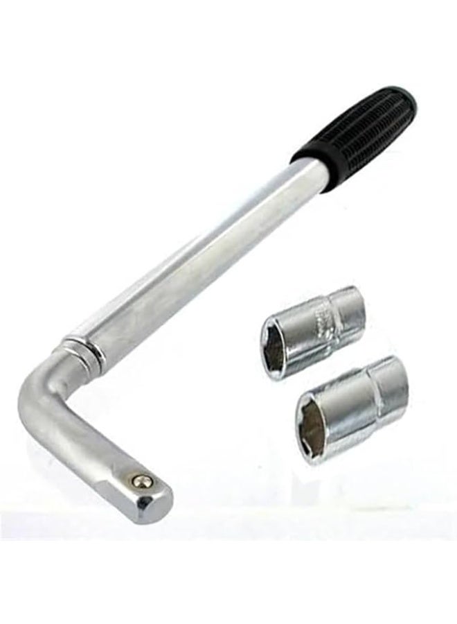Universal Extendable Car Wheel Nut Wrench – Heavy Duty Tire Socket Tool with 17mm, 19mm, 21mm, and 23mm Sockets – High-Torque Telescopic Cross Design. - Image 1