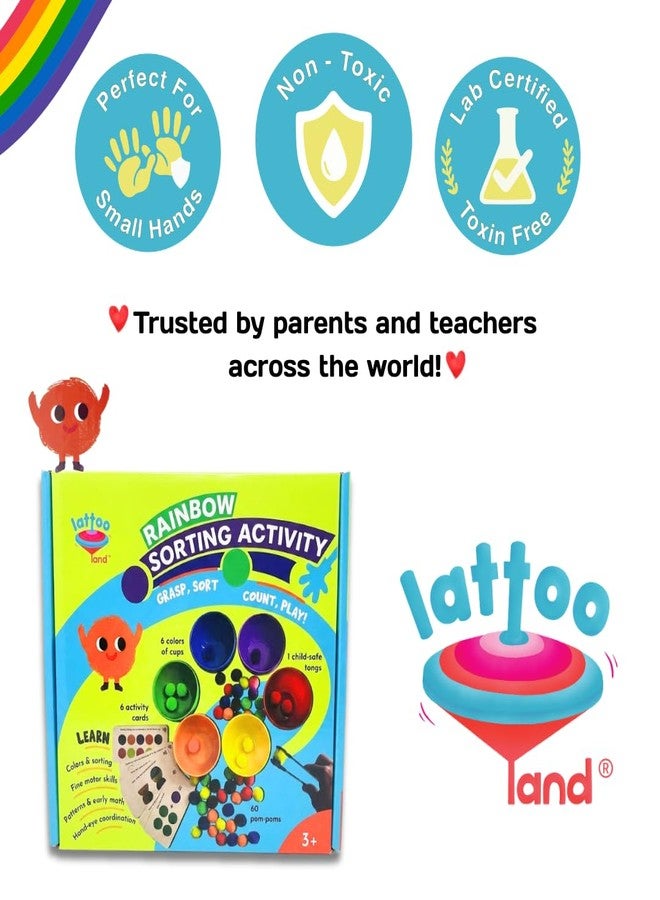 Lattooland Rainbow Color Sorting Toys for Kids | Educational Sensory Counting, Sequencing & Matching Toy | Preschool Learning Activity | Early Color Recognition Set | Educational Gift for Toddlers Ages 3,4,5,6+ - Image 5