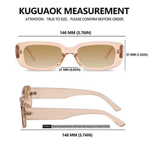 KUGUAOK Retro Rectangle Sunglasses Women and Men Vintage Small Square Sun Glasses UV Protection Glasse - Image 5