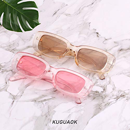 KUGUAOK Retro Rectangle Sunglasses Women and Men Vintage Small Square Sun Glasses UV Protection Glasse - Image 2