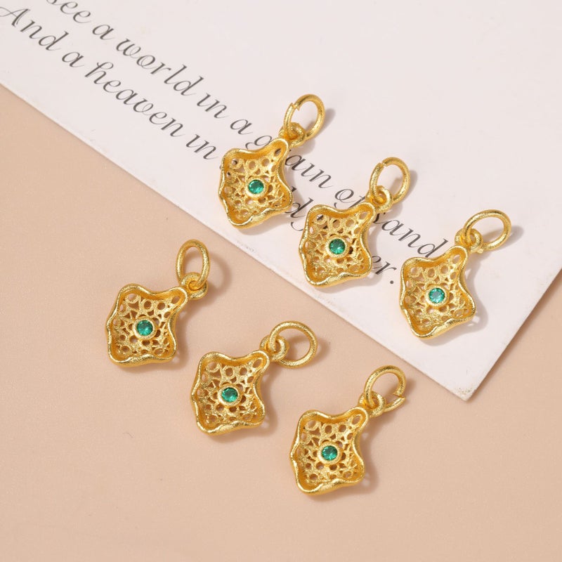 Lotus Gourd Charm for DIY Jewelry Lotus leaf no. 2 