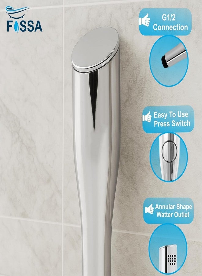 Fossa Italian 5-Year Warranty ABS Health Faucet | Handheld Bidet Sprayer for Toilet | 1 Meter PVC Flexible Hose Pipe and Brass Connector & Wall Hook | Silver (Chrome Finish) - Image 4