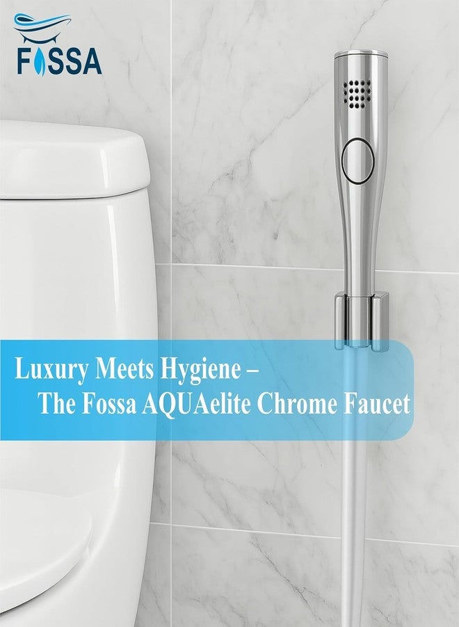 Fossa Italian 5-Year Warranty ABS Health Faucet | Handheld Bidet Sprayer for Toilet | 1 Meter PVC Flexible Hose Pipe and Brass Connector & Wall Hook | Silver (Chrome Finish) - Image 3