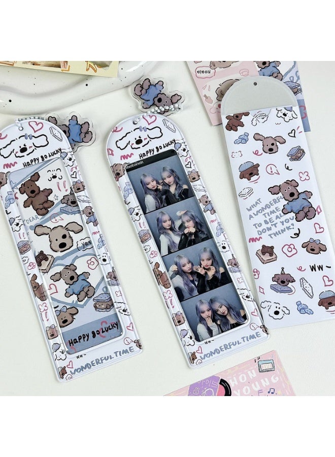 NIBEMINENT 1 - Piece Hand-painted Koala Kpop Photo Card Holder Pendant Key Chain ID Badge Holder ID Card Holder Photo Card Protector for School ID Office ID Access Card for Women Girls