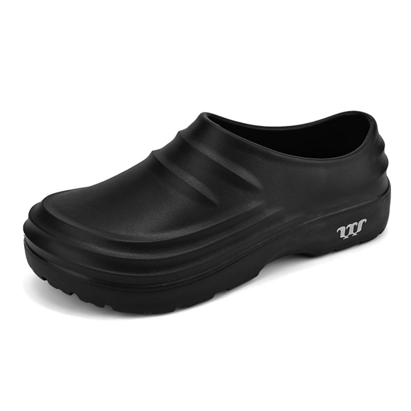 FLIOZY Non-Slip Work Shoes for Men and Women-Oil Resistant Waterproof Chef Shoes with Rubber Anti-Skid Soleï¼ŒMen's Comfortable Kitchen Mules & Clogs for Restaurant, Nursing, and Industrial Use Black-36 - Image 1