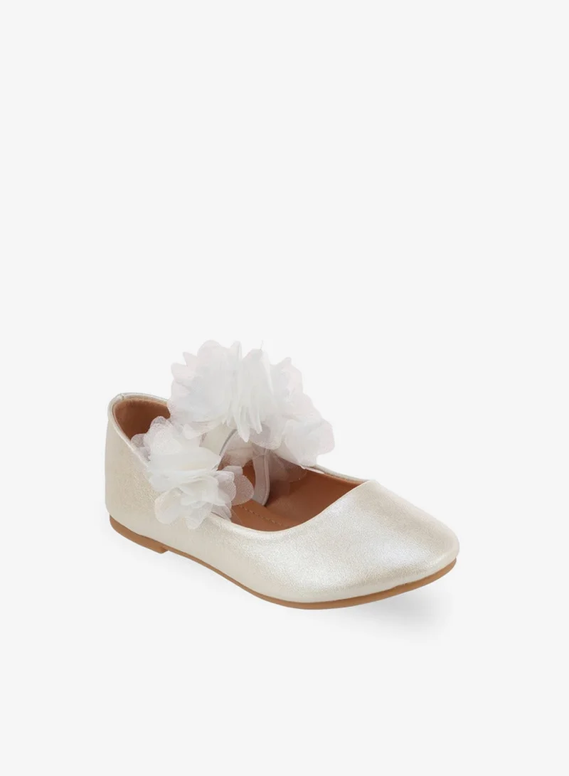 Flora Bella By Shoexpress Girls Floral Applique Ballerina Shoes Ramadan Collection