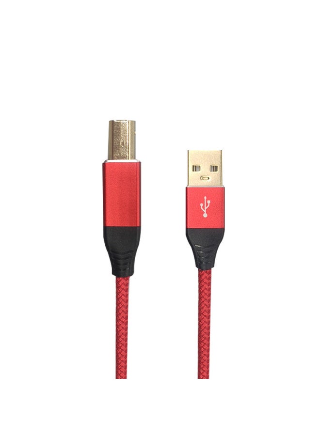 USB2.0 Print Line Red Square Printer Data Line Connection Line All Copper High-definition Line Extension Line Manufacturer-Color:Red-Line Length:2m