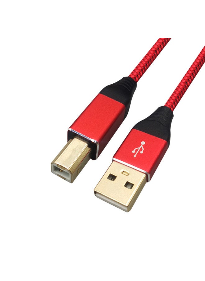 USB2.0 Print Line Red Square Printer Data Line Connection Line All Copper High-definition Line Extension Line Manufacturer-Color:Red-Line Length:2m