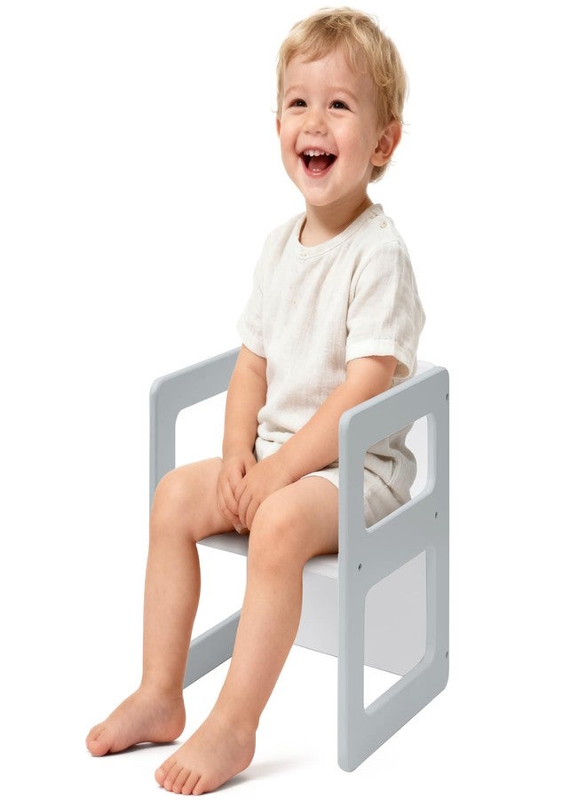 FUNLIO كرسي أطفال خشبي من FUNLIO (قطعة واحدة)، رمادي - Image 1