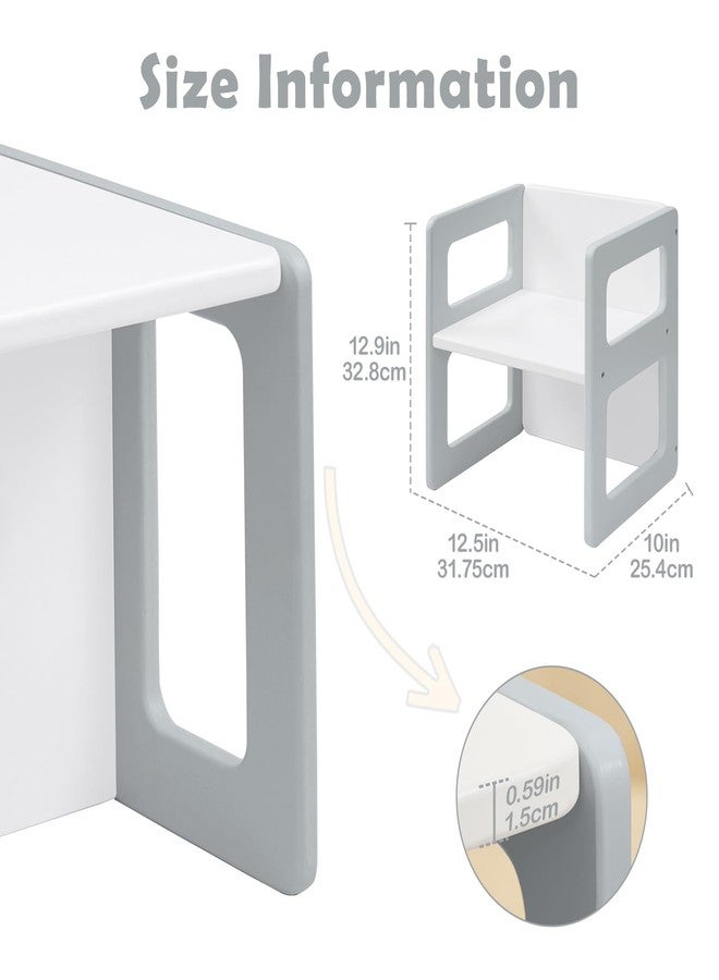 FUNLIO كرسي أطفال خشبي من FUNLIO (قطعة واحدة)، رمادي - Image 5