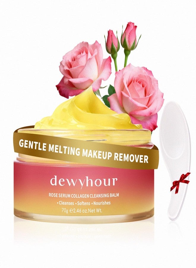 dewyhour Rose Makeup Remover Cleansing Balm - Melts Stubborn Waterproof Makeup for Daily Evening & Post-Gym, Nourishes Sensitive Skin, Zero Residue, One-Step Vegan Korean skincare for Travel 2.46 oz - Image 1