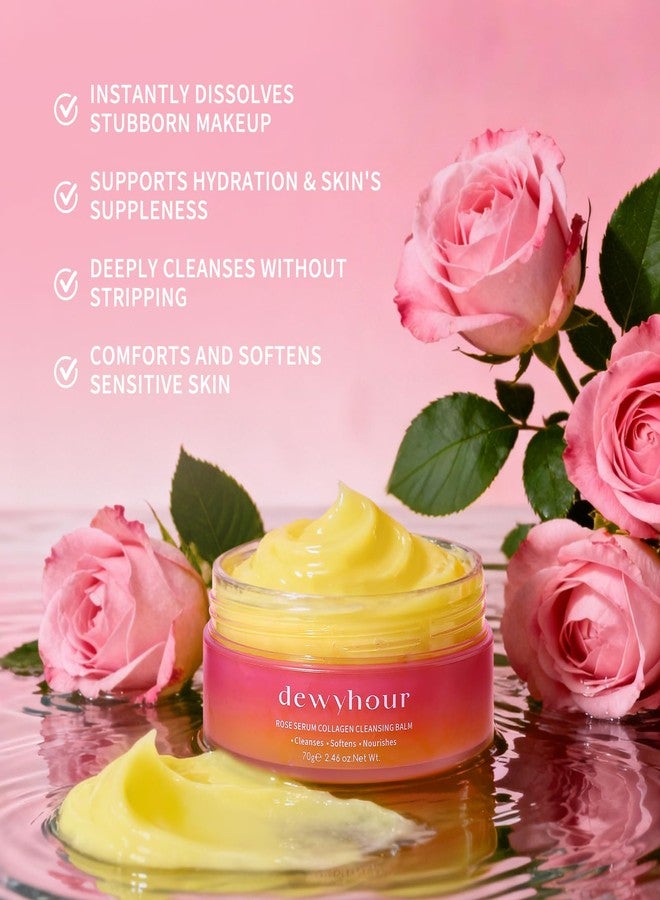 dewyhour Rose Makeup Remover Cleansing Balm - Melts Stubborn Waterproof Makeup for Daily Evening & Post-Gym, Nourishes Sensitive Skin, Zero Residue, One-Step Vegan Korean skincare for Travel 2.46 oz - Image 3