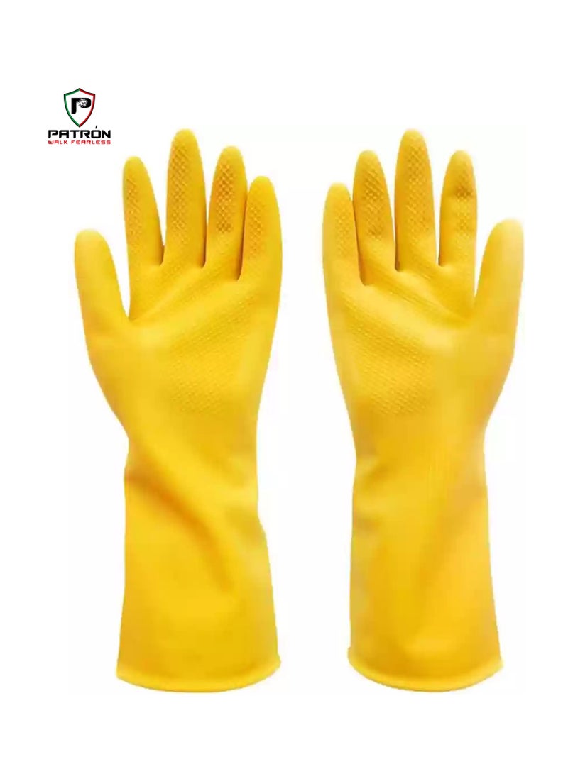 Patron Yellow Kitchen House Hold Cleaning Gloves for a Spotless Shine - Image 1