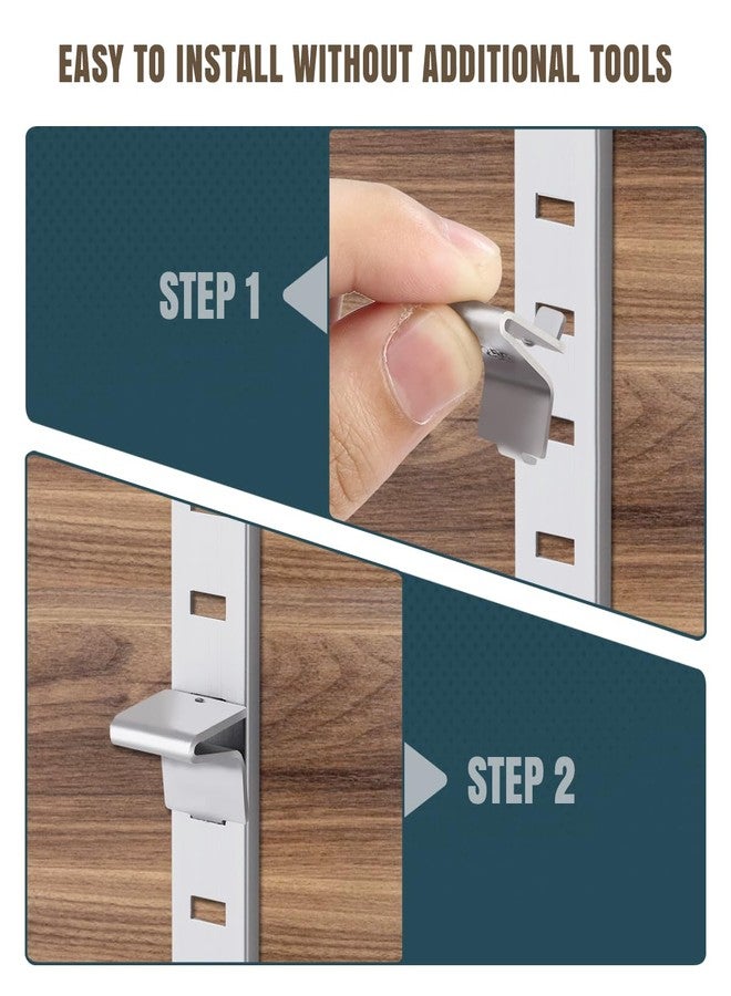 Lenink 28 Piece 256P-ZC Adjustable Pilaster Shelf Clip Shelving Brackets Clips for Metal and Wood Shelving - Image 5