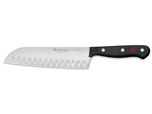 WÃ¼sthof WÜSTHOF Gourmet 7" Hollow Edge Santoku Knife,Black - Image 1