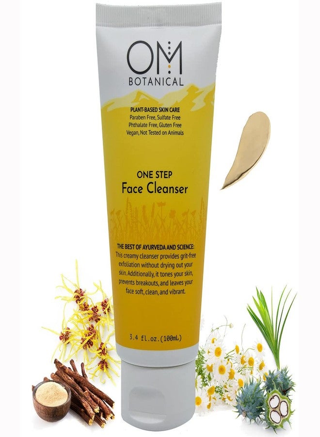OM Botanical One Step Natural Face Cleanser - Exfoliating, Hydrating & Toning Ayurvedic Cream Cleanser | Organic, Sulfate-Free Face Wash for Radiant Skin | Gentle for Men, Women & Teens - Image 1