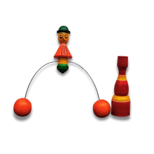 Gift Equals Love Balance Toy Wooden Handcrafted Art Balance Toy Balancing decompressive Science Psychology Home Office Decor Desk Decor Toy with a Bag - Multi Color - Image 1
