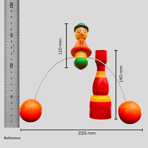 Gift Equals Love Balance Toy Wooden Handcrafted Art Balance Toy Balancing decompressive Science Psychology Home Office Decor Desk Decor Toy with a Bag - Multi Color - Image 4