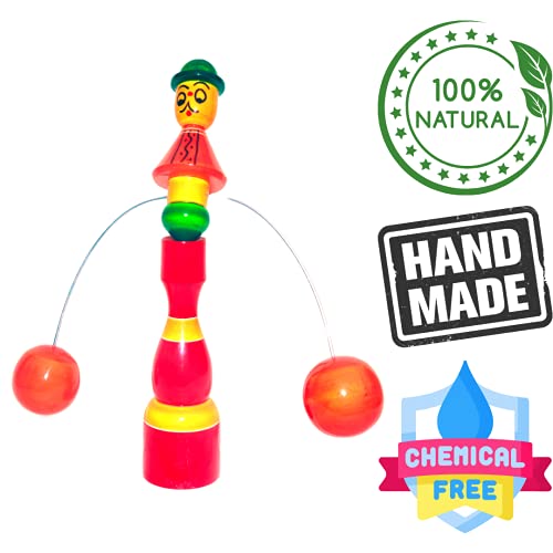 Gift Equals Love Balance Toy Wooden Handcrafted Art Balance Toy Balancing decompressive Science Psychology Home Office Decor Desk Decor Toy with a Bag - Multi Color - Image 5