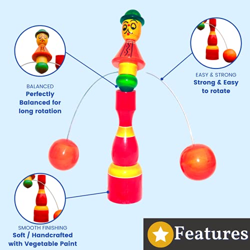 Gift Equals Love Balance Toy Wooden Handcrafted Art Balance Toy Balancing decompressive Science Psychology Home Office Decor Desk Decor Toy with a Bag - Multi Color - Image 2