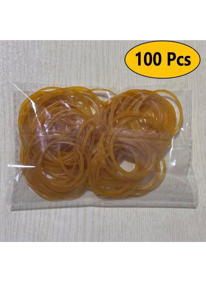 كلين ويف ربطات مطاطية قوية متعددة الاستخدامات – 100 قطعة باللون الأصفر، قطر 38 مم، مصنوعة من مطاط طبيعي متين للاستخدام المكتبي، المدرسي والمنزلي - Image 1