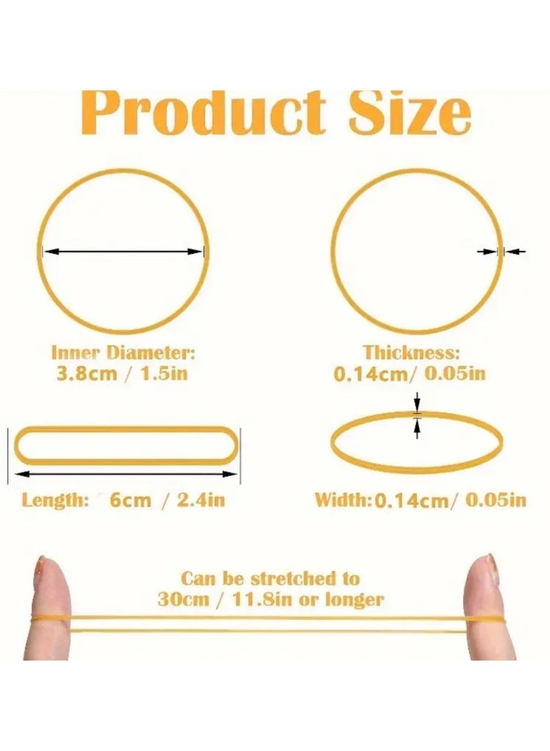 كلين ويف ربطات مطاطية قوية متعددة الاستخدامات – 100 قطعة باللون الأصفر، قطر 38 مم، مصنوعة من مطاط طبيعي متين للاستخدام المكتبي، المدرسي والمنزلي - Image 2