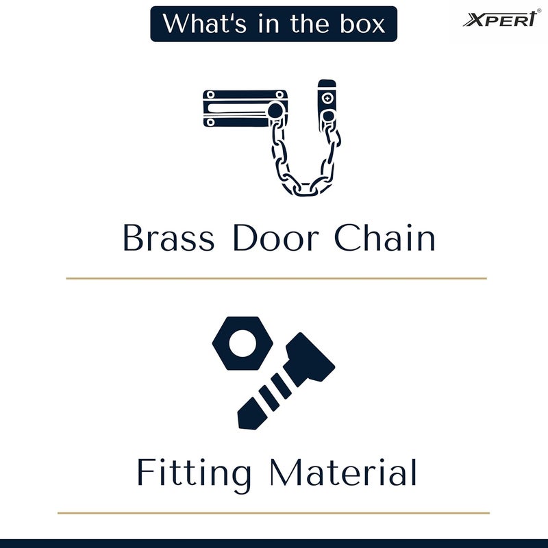 Xpert Antique Door Chain Brass with Latch by , 1Pc Works Chain Lock for Door, & Door Lock, Door Locks for main Door, door chain lock for main door, safety lock for door, inside main door locks for home - Image 5