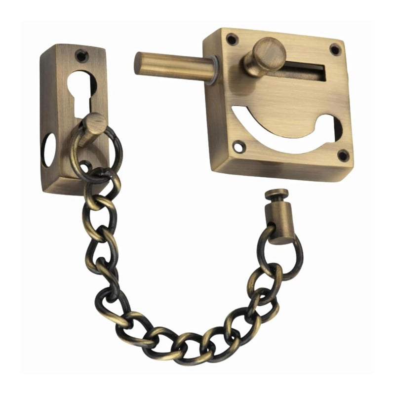 Xpert Antique Door Chain Brass with Latch by , 1Pc Works Chain Lock for Door, & Door Lock, Door Locks for main Door, door chain lock for main door, safety lock for door, inside main door locks for home - Image 2