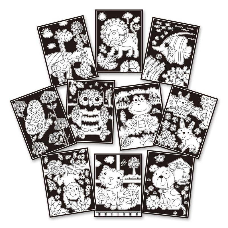 Galt Toys, Velvet Pictures - Animals, Colouring Books for Children, Ages 4 Years Plus - Image 2