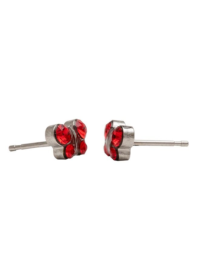 Studex July Ruby Butterfly Shape Allergy-Free Stainless Steel Ear Studs - Image 4