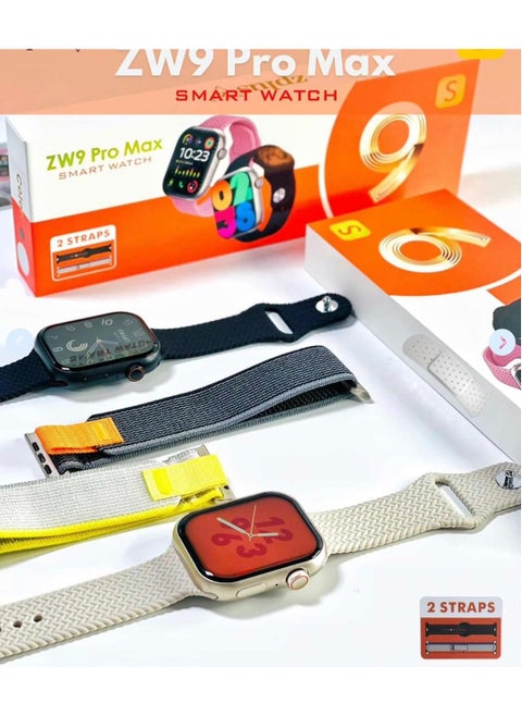 ZW9 Pro max multifunctional smart watch with 2 different straps with wireless charging