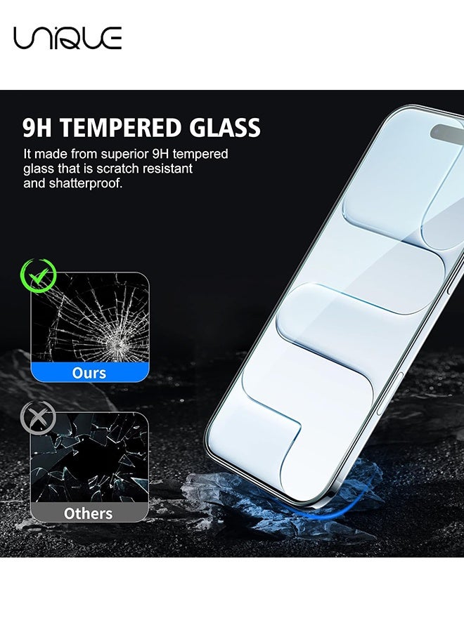 يونيك واقي شاشة 6 في 1 لهاتف iPhone 17 Air مع واقي عدسة الكاميرا، تغطية كاملة، صلابة 9H، خالٍ من الفقاعات - Image 2
